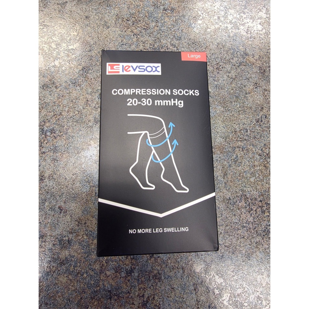 Levsox Compression Socks 20-30 mmHg Large Knee High Medical Grade Unisex NEW